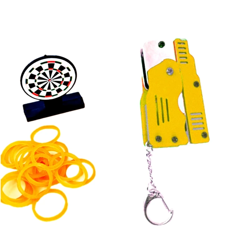 

85DE Zinc Alloy Colorful Metal Mini Can Be Folded As a Key Ring Rubber Band