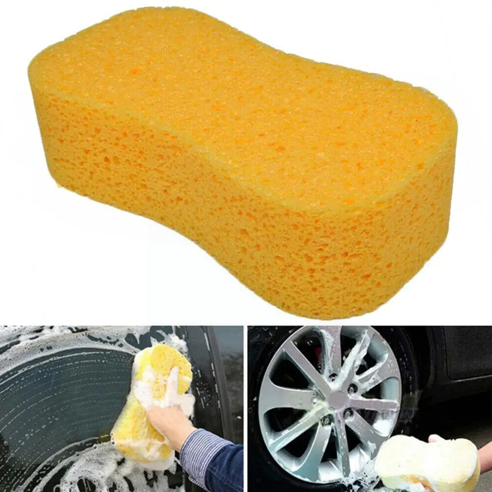 

1Pcs Car Styling Wash Polyester Sponge Soft Large Cleaning Sponge Tools Supplies Thick Coral Block Car Wash Car Honeycomb A K1H1