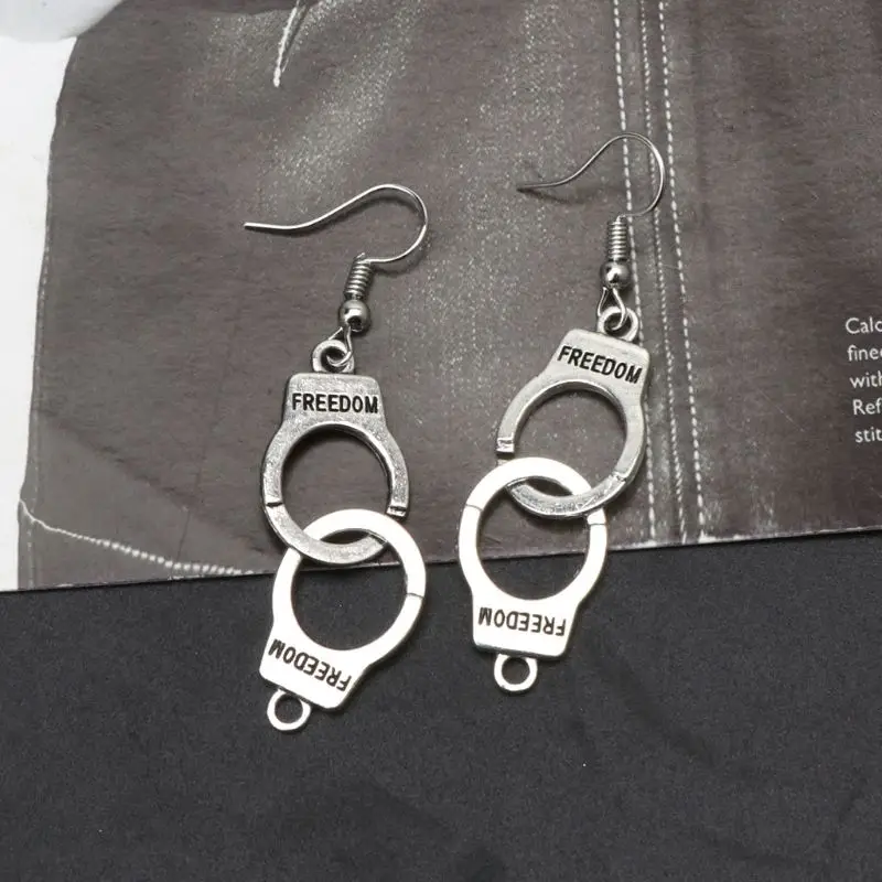 Креативные антикварные наручники лезвие зубная щетка доллар висячие серьги