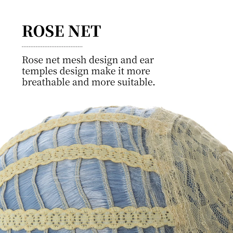 

L-email wig Long Blue Lolita Wigs Light Blue Straight Cosplay Wigs Women Hair Wig with Bangs Heat Resistant Synthetic Hair