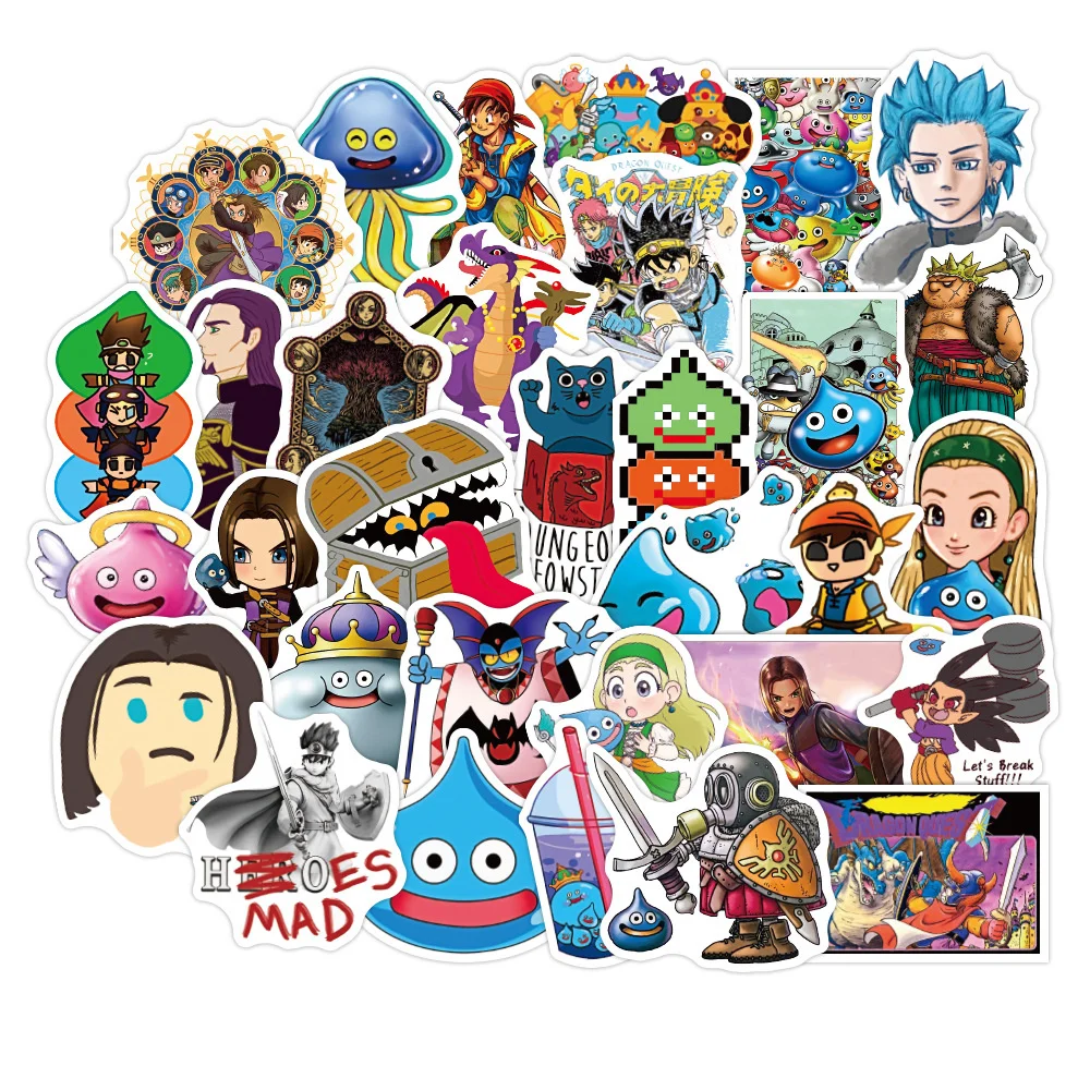 

50Pcs Classic Game Dragon Quest Sticker Scrapbooking For Laptop Skateboard Guitar Motorcycle Luggage Computer Nagel Stickers