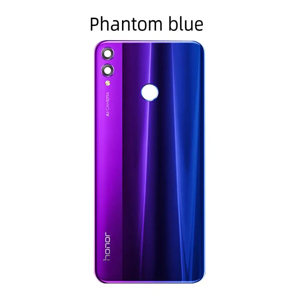 Задняя стеклянная панель Задняя крышка для Huwei Honor 8X задняя крышка с объективом Cemara для Honor 8X крышка батареи запасные части - Цвет: Phantom Blue