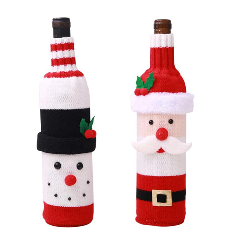 Рождественская бутылка вина Декор набор Санта Клаус Снеговик Креативная одежда