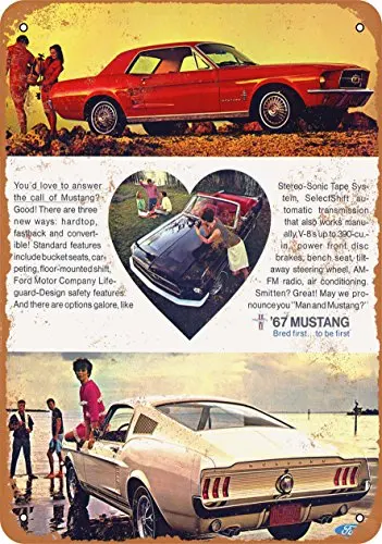 

Metal Sign - 1967 Ford Mustang - Vintage Look 2Wall Decor for Cafe beer Bar Decoration Crafts