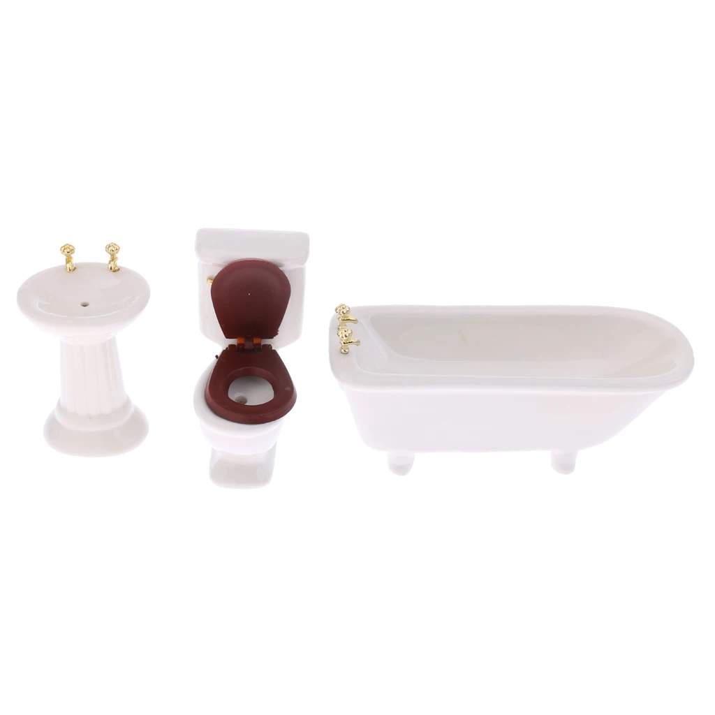 Современный стиль фарфоровый набор для ванной 1/12 аксессуары миниатюрного