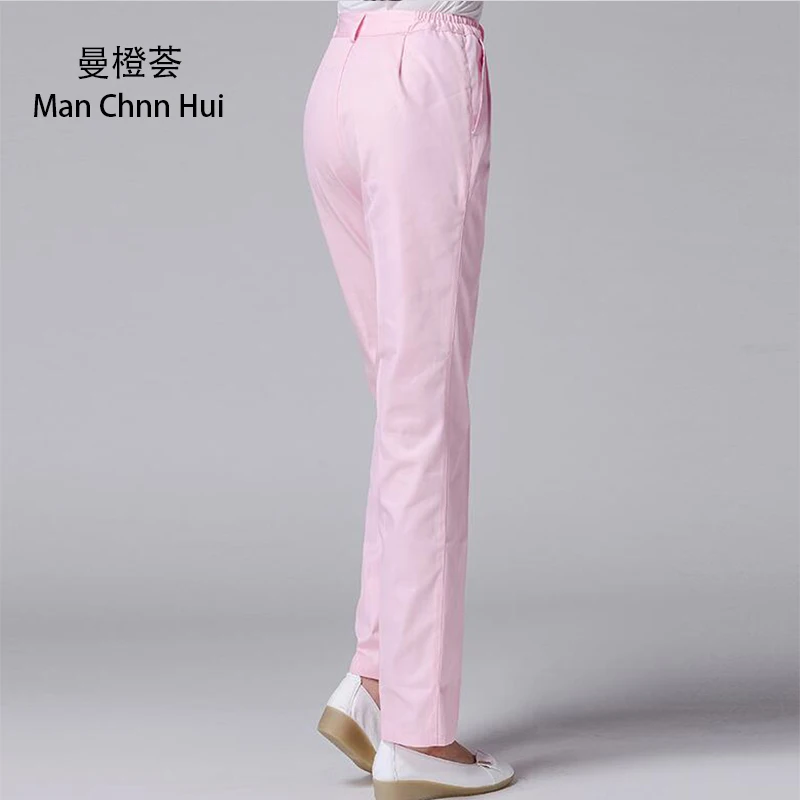 Лаборатория одежда Женский медсестра брюки для девочек узкие белые на каждый