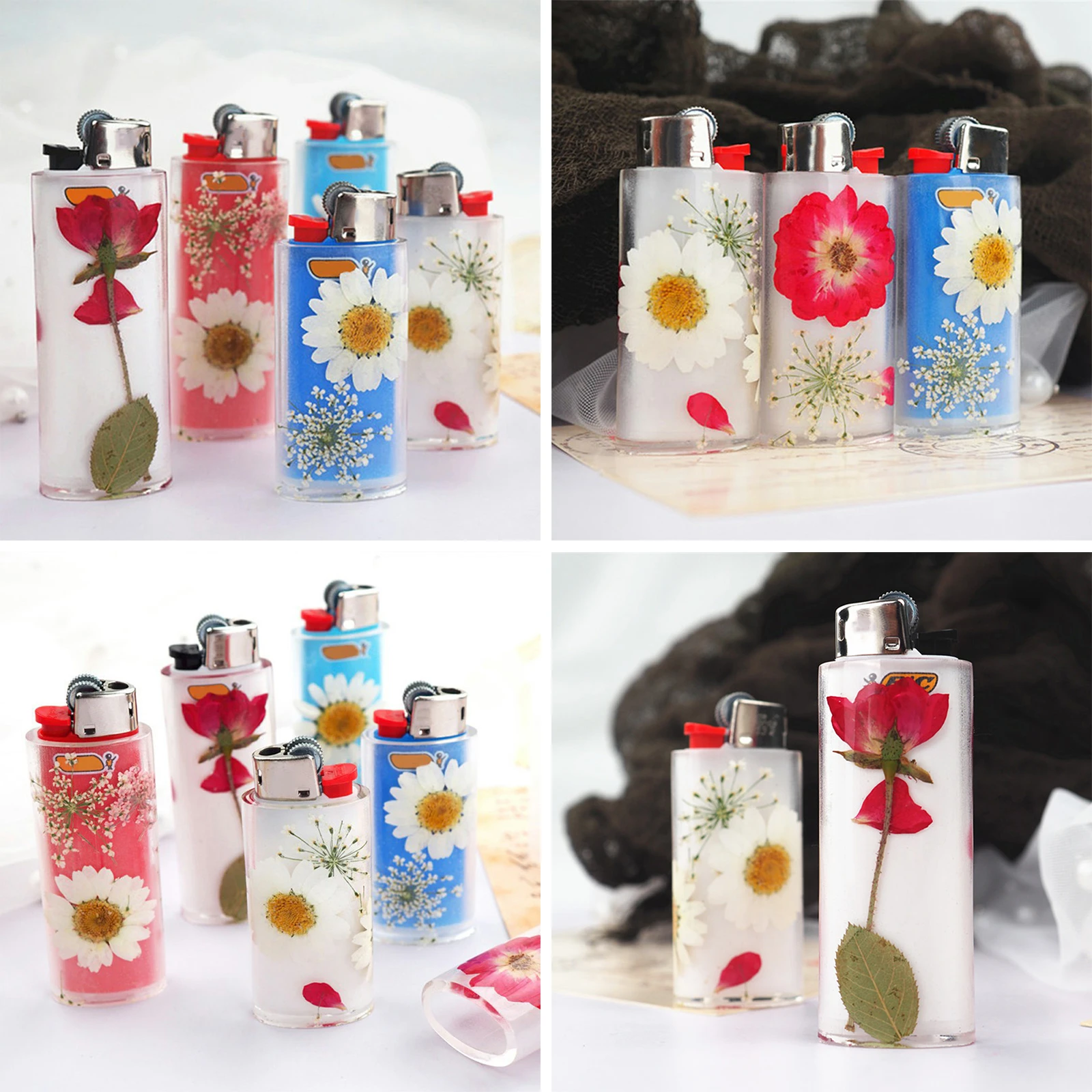 

2 PCS DIY Crystal Epoxy Resin Mold Lighter Protective Cover Mirror Silicone Mold For Resin Jewelry Home Decoration for Resin