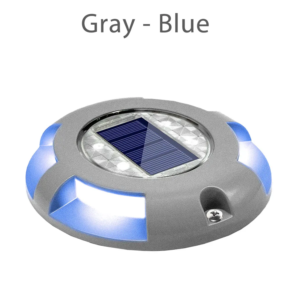 Blue Light GrayBody Светодиодный светильник на солнечной батарее, подземный погребенный светильник, уличный водонепроницаемый дорожный светильник для ступенчатых тротуаров, лестниц, садовых дорожек, дорожек, двора, светильник ing - Испускаемый цвет: Blue Light GrayBody