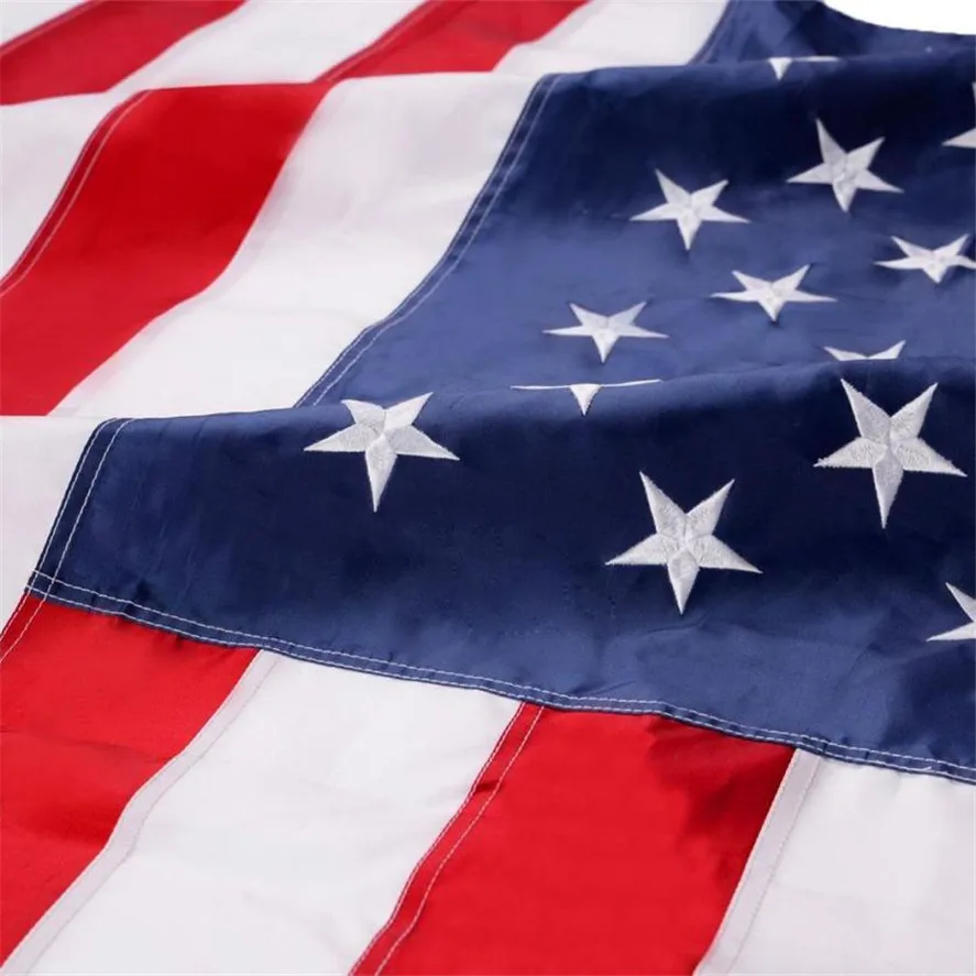 Флаг США 1 шт. 90*150 см Американский флаг люкс вышитые звезды пришитые полосы флажки