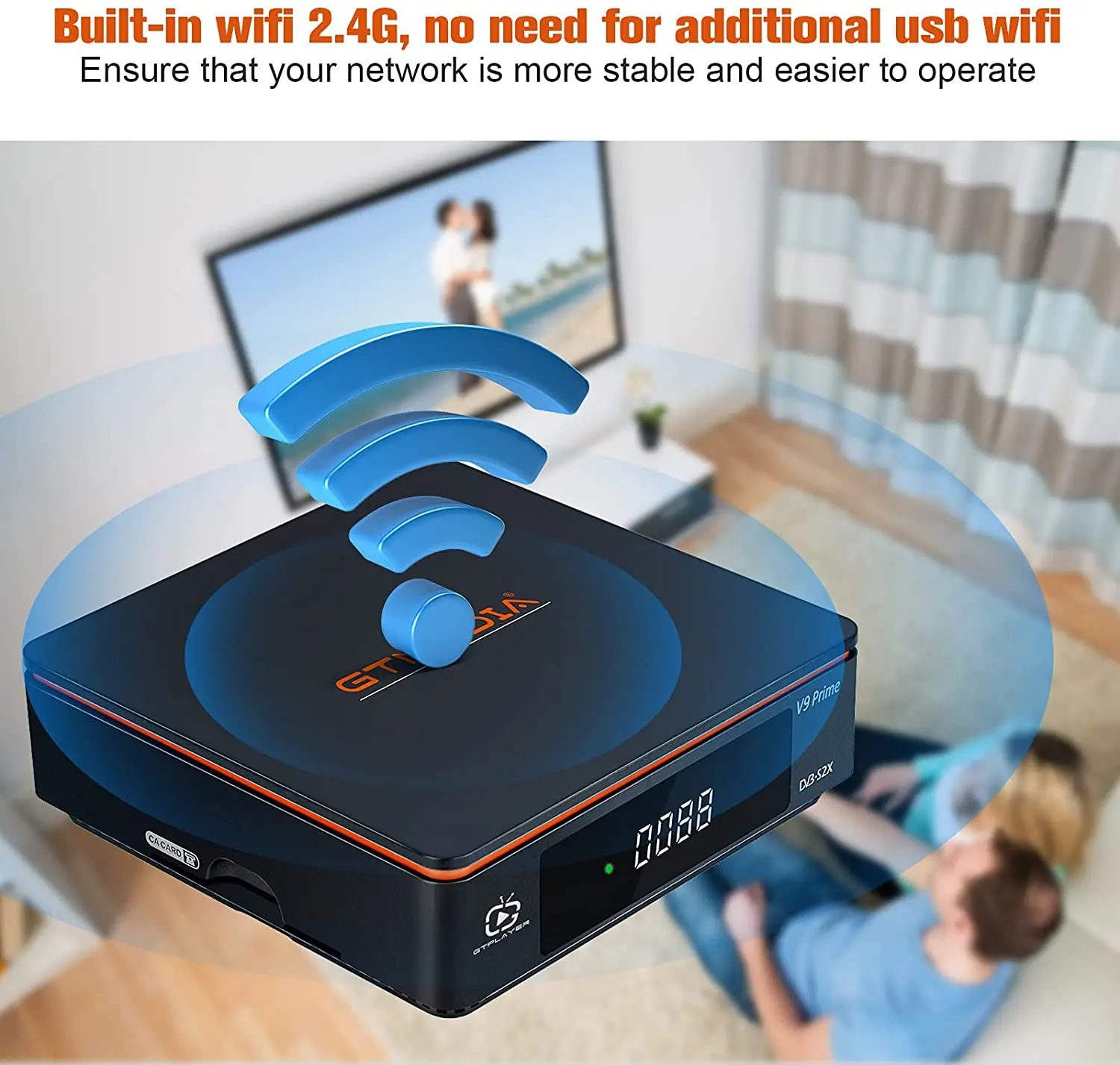 Спутниковый ресивер GTmedia V9 Prime DVB-S/S2/S2X с встроенным WiFi 1080P поддержка ccam. Улучшенная версия V8 Nova / V9 Super.