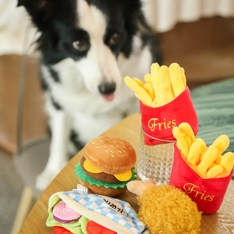 Игрушки для щенков Творческий Hambuger игрушка для домашних животных котенок Домашних Животных Жевать Игрушка собачьи мягкие игрушки для собаки кошки домашние животные принадлежности товары для домашних животных-Йорке