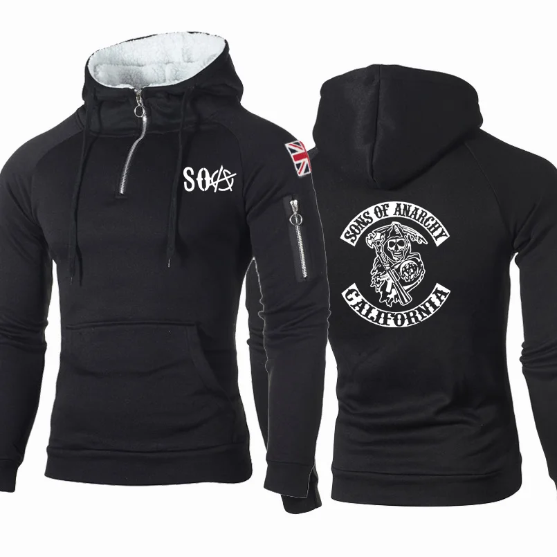 

2021 NEW SOA Sons of anarchy the child Skull Print Men Hoodies casual Spring Autumn Long Sleeve Hoody Male Hoody Sweatshirt