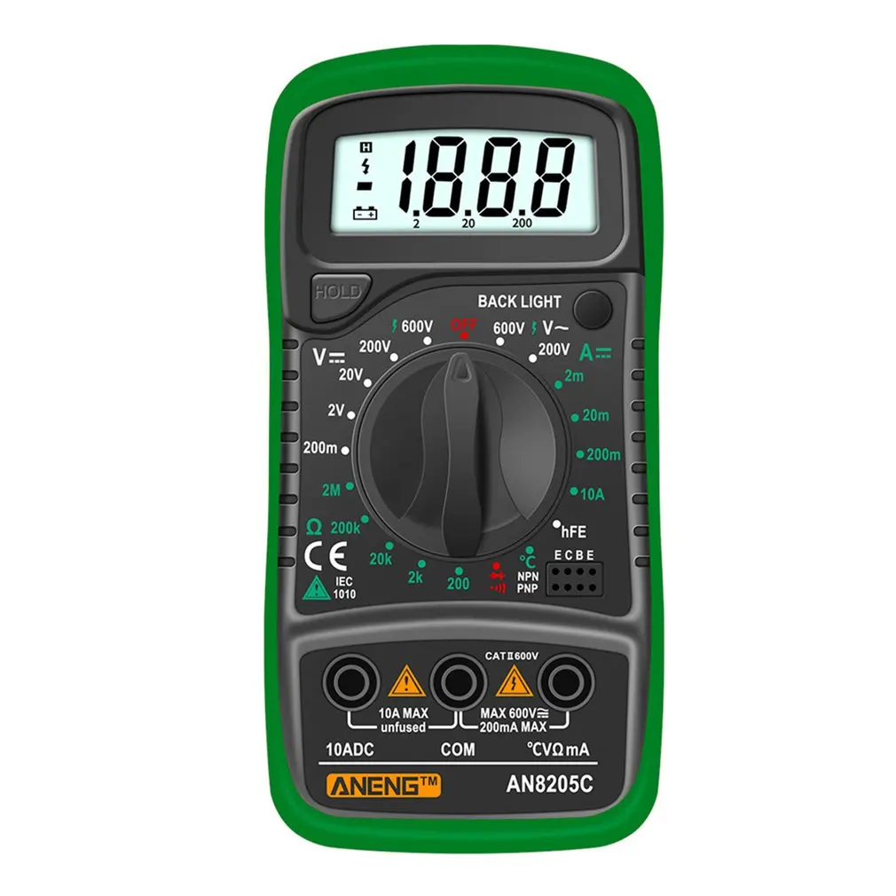 

ANENG AN8205C Profession Digital Multimeter AC/DC Ammeter Volt Ohm Tester Meter Multimetro With Thermocouple LCD Backlight