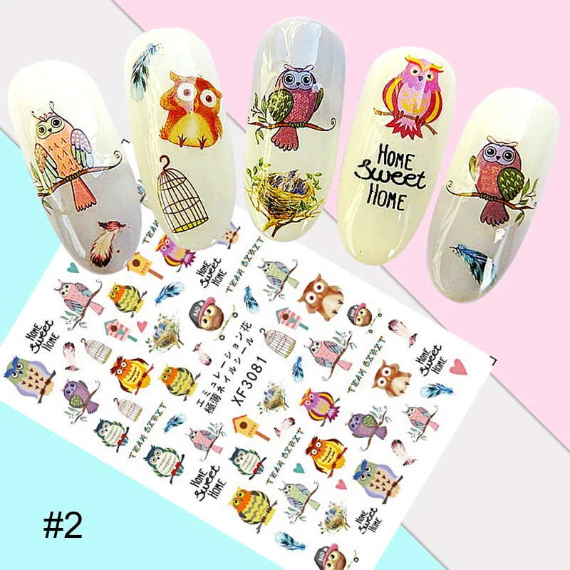 18 Стикеры 3D на ногти Nail Art Переводные картинки, украшения для ногтей, переводные наклейки, милые красные Летающие птицы, аксессуары для дизайна ногтей - Цвет: 18