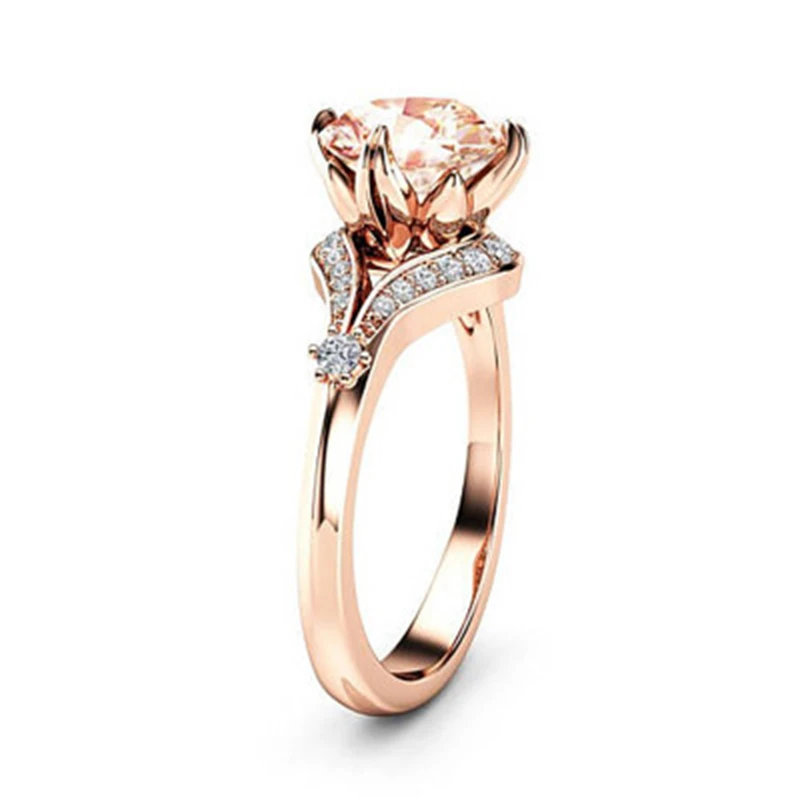HOYON 14k Rose Gold color Ring for Women Ametrine Bizuteria gold diamond Style anillos mujer Gemstone Jewelry bijoux femm Ring