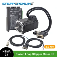 stepperonline 2nm nema 23 closed loop stepper motor servo driver kit nema 23 stepper motor with encoder with 2pcs 1 7m cables