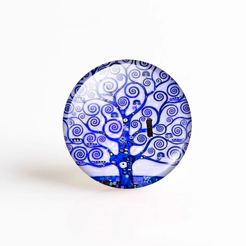 Подвеска Древо жизни 5 шт./лот 25 мм круглый стеклянный кабошон драгоценный камень