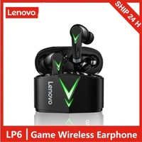 lenovo lp6 new bluetooth headset tws wireless headsetgaming gamehifi fidelity 9d noise reduction headset music sports waterproof