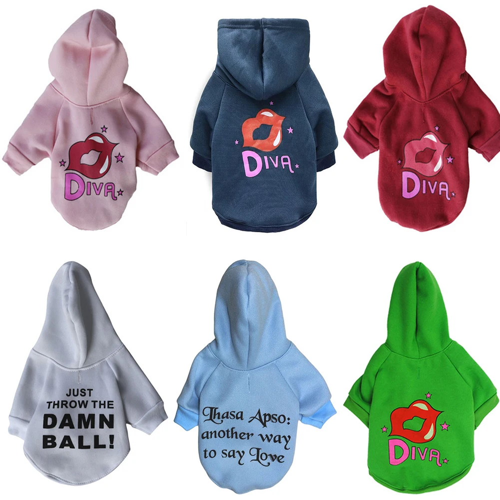 

Winter Small Dog Clothes Fashion And Comfortable Lips Print Sweater Hoodie Coat Jacket Chihuahua Hiromi Bichon Pet Clothes
