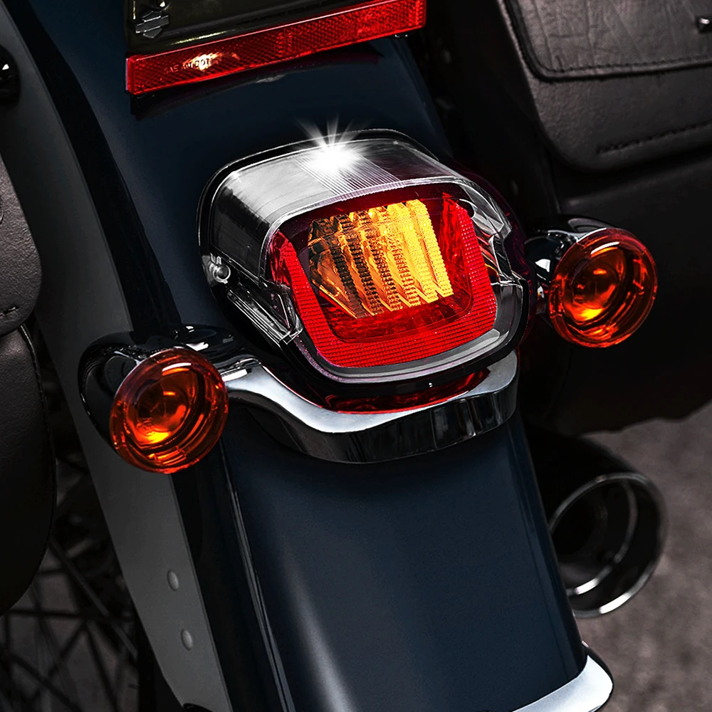 

Smoked LED Rear Tail Light Motorcycle Brake Driving Compatible with Harley Dyna Road King Electra Glide Street Bob Touring