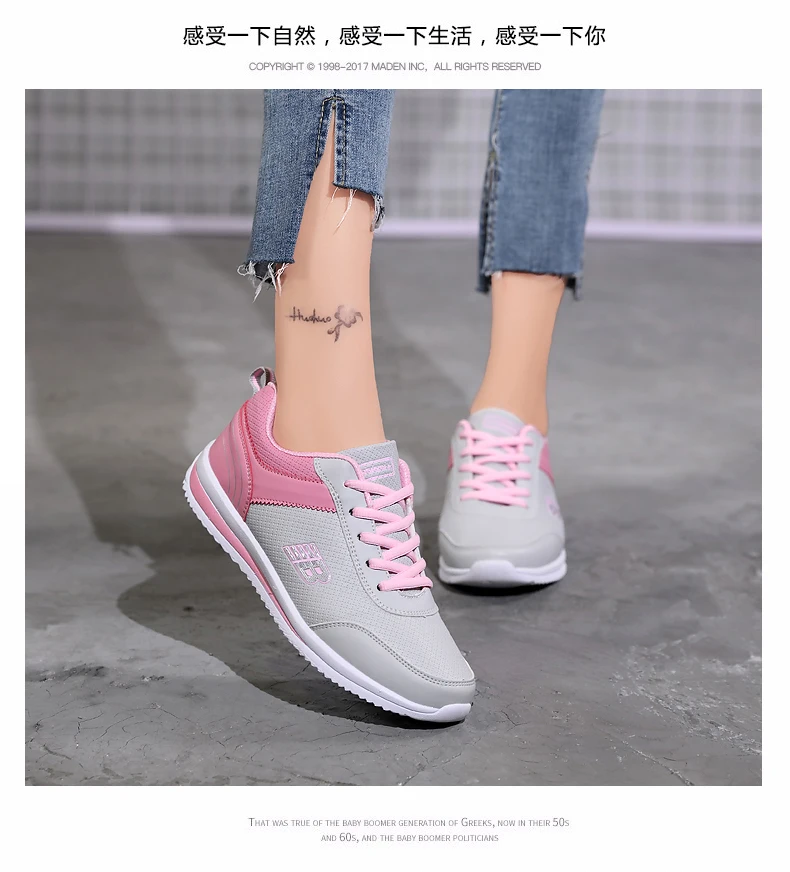 Size 35-41 New Fashion Tennis Shoes for Women Ultra-light Leather Blue Sneakers Gym Sport Shoes Tenis Feminino Basket Femme