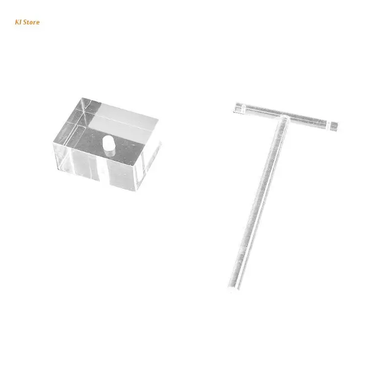 

Earrings Jewelry Display T Bar Stand Holder Rack Organic Glass 2Pcs