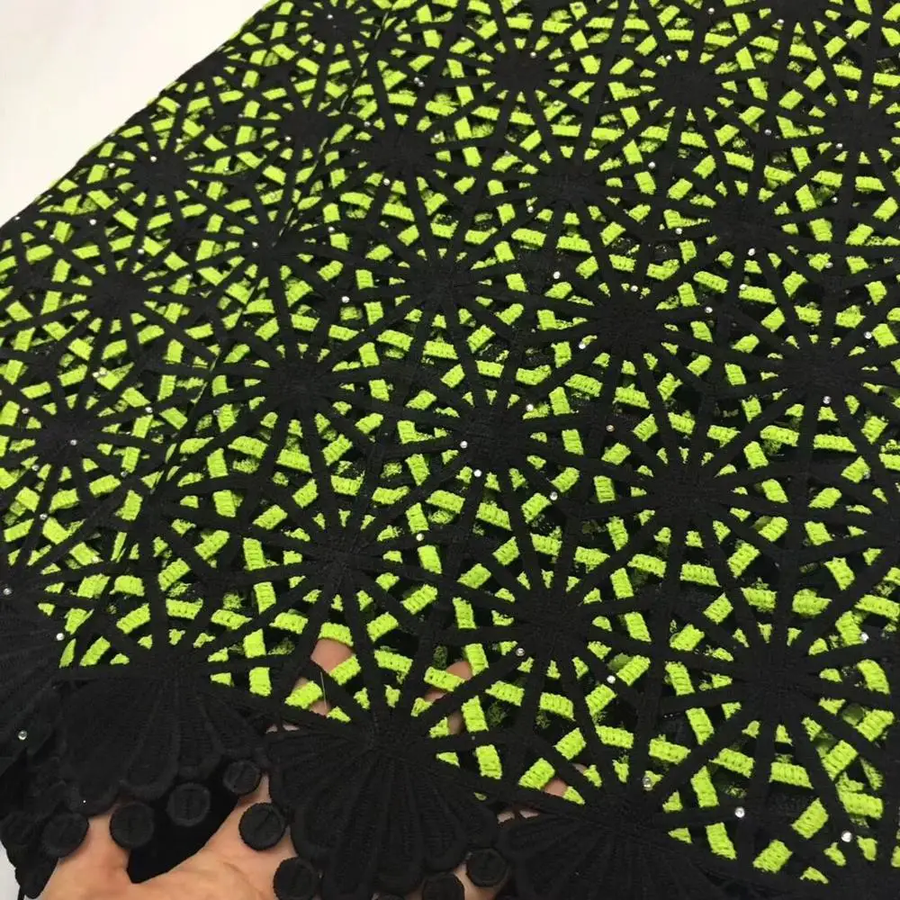 2019 African Net Lace Fabric High Quality Elegant Green Stones Nigerian Wedding Fabrics 5Yards Sequins French Tulle lace | Дом и сад
