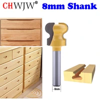 chwjw 1pc 8mm 12 shank classical double finger wood router bit c3 carbide wood drawer milling cutters woodworking tools