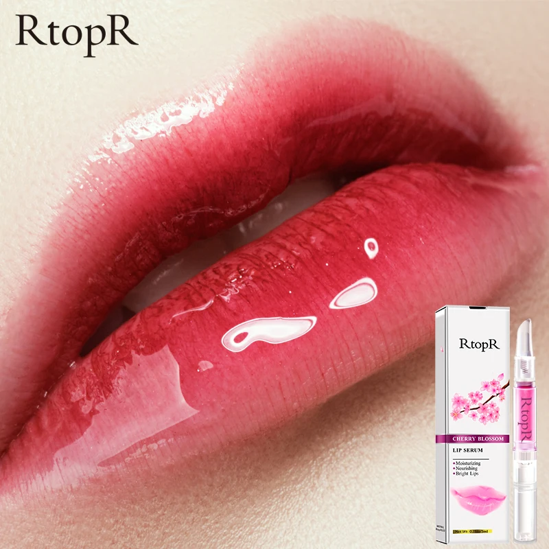 2pcs RtopR Sakura Lip Essence Anti-Dry Crack Exfoliating Repair Reduce Fine Lines Moisturizing Beauty Care 3ml | Красота и здоровье
