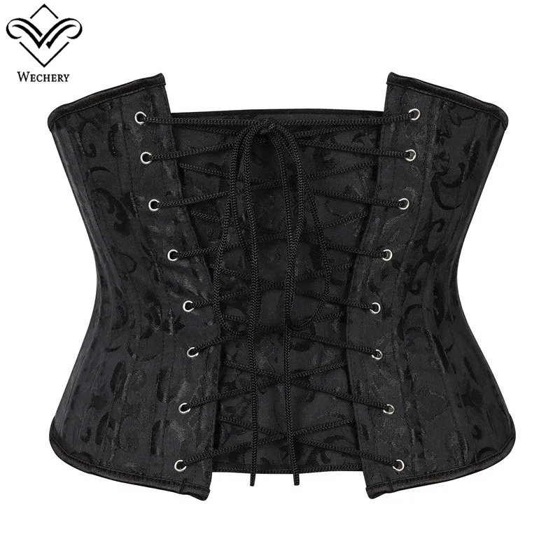 Wechery коричневый Готический корсет Бюстье Короткие талии тренер Платье-футляр на