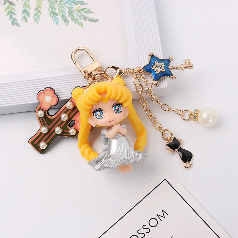 

New Styles Anime Sailor Moon Key Chain Exquisite Silica Gal Keychain Car DecorationKeyring Girls Accessory