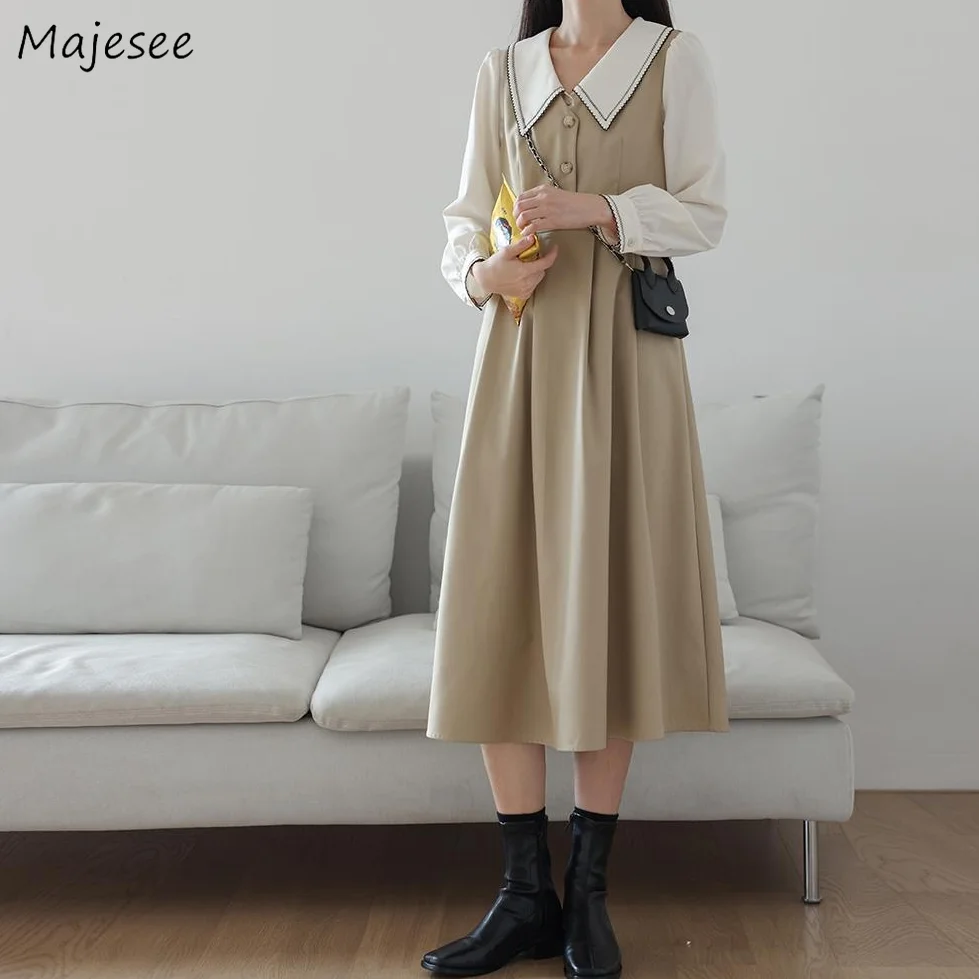 

Комплекты женское винтажное элегантное платье женская рубашка популярная для отдыха Ulzzang студенческий дизайн нежное осеннее Новое поступл...