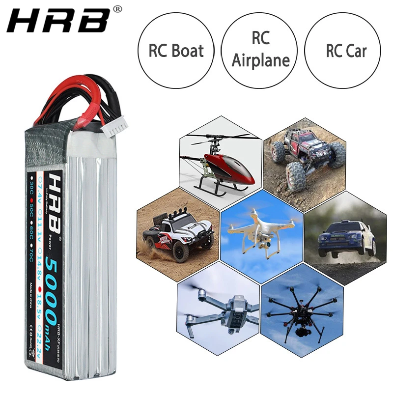 HRB 5S 18 5 V Lipo батарея 5000mah 50C XT90 EC5 XT60 T Deans XT90-S для RC Quadcopter Racing Aircraft Car Truck 500 деталей |