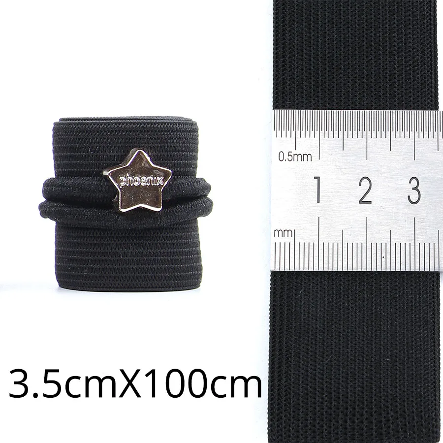 3.5cm 100cm "Alileader Лучший Длинные Эластичная лента s 1,5/2/2,5/3/3,5 мм черный нейлон высшего Эластичная лента для парик Кепки парик изготовления аксессуаров для использования в домашних условиях 1 м - Цвет: 3.5cm 100cm