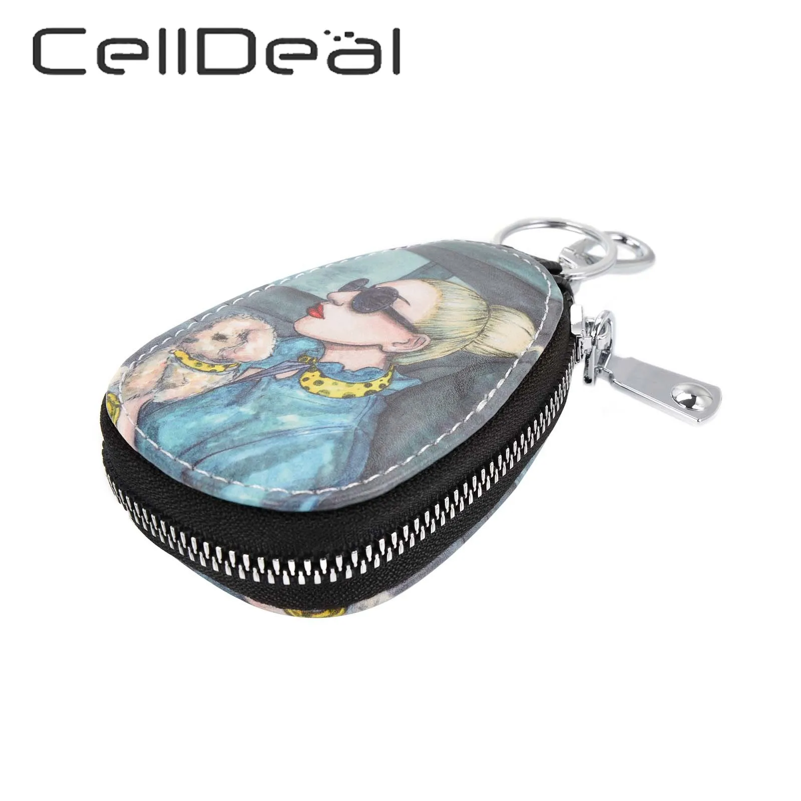 Fashion Painted Design Key Bag for Women Small Leather Wallets Housekeepers Car Holder Case New Keychain Pouch | Багаж и сумки