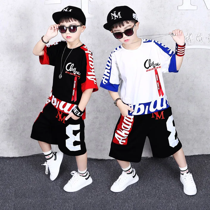 

2 Pieces Tracksuit Size 4 6 8 10 12 14 Years Summer Boys Girls Cotton Clothing Sets Kids Teenager Cotton T-shirt Shorts Outfits