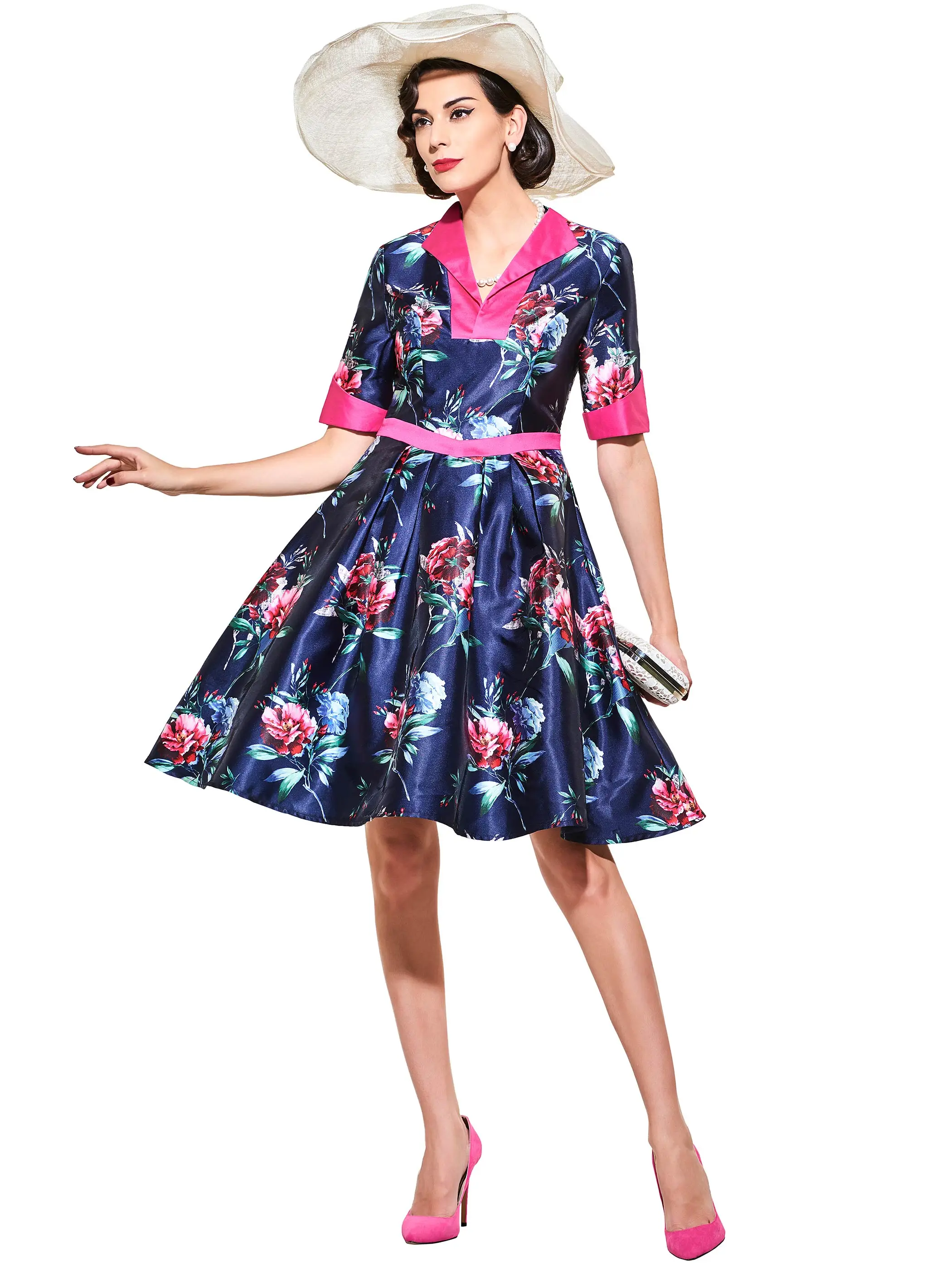 Sisjuly женское винтажное платье размера плюс цветочное разноцветное короткий