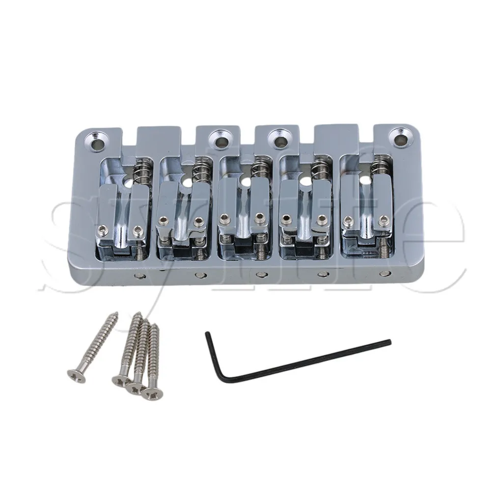 Гитарный мост для электрических басов 5 струн из серебряного цинкового