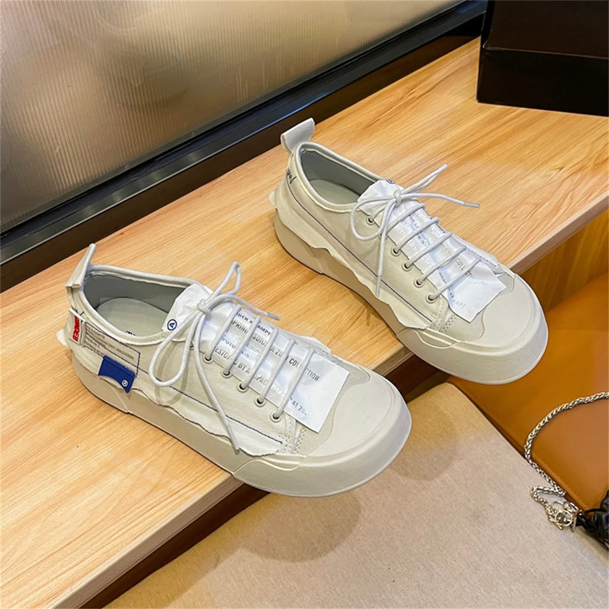 New spring autumn fashion canvas women's shoes lace-up thick-soled sports casual sneakers women