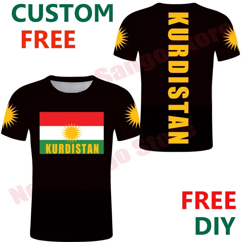 Футболка Kurdistan Nation Kurd с принтом курдского флага креативная Однотонная футболка