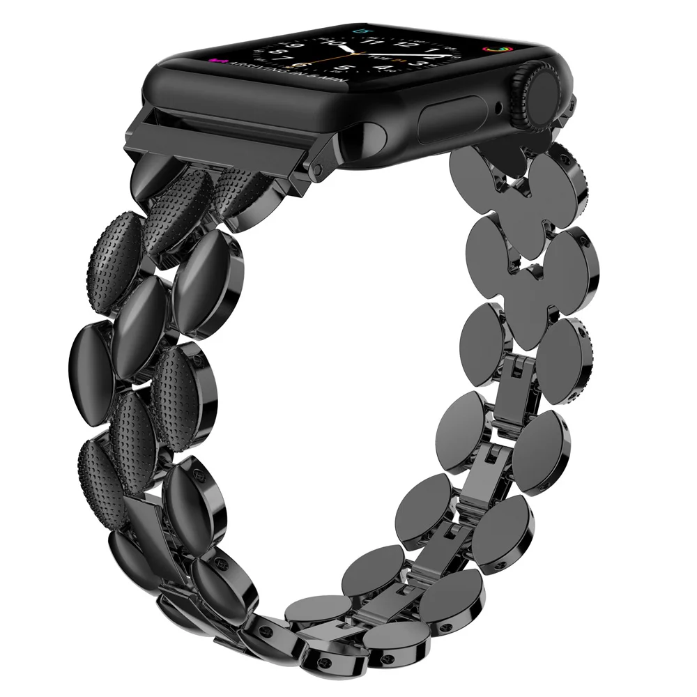 Роскошный металлический ремешок из нержавеющей стали для Apple Watch Band 38 мм 42 мм 40 мм 44 мм Модный женский мужской ремешок для iwatch series 5/4/3/2/1