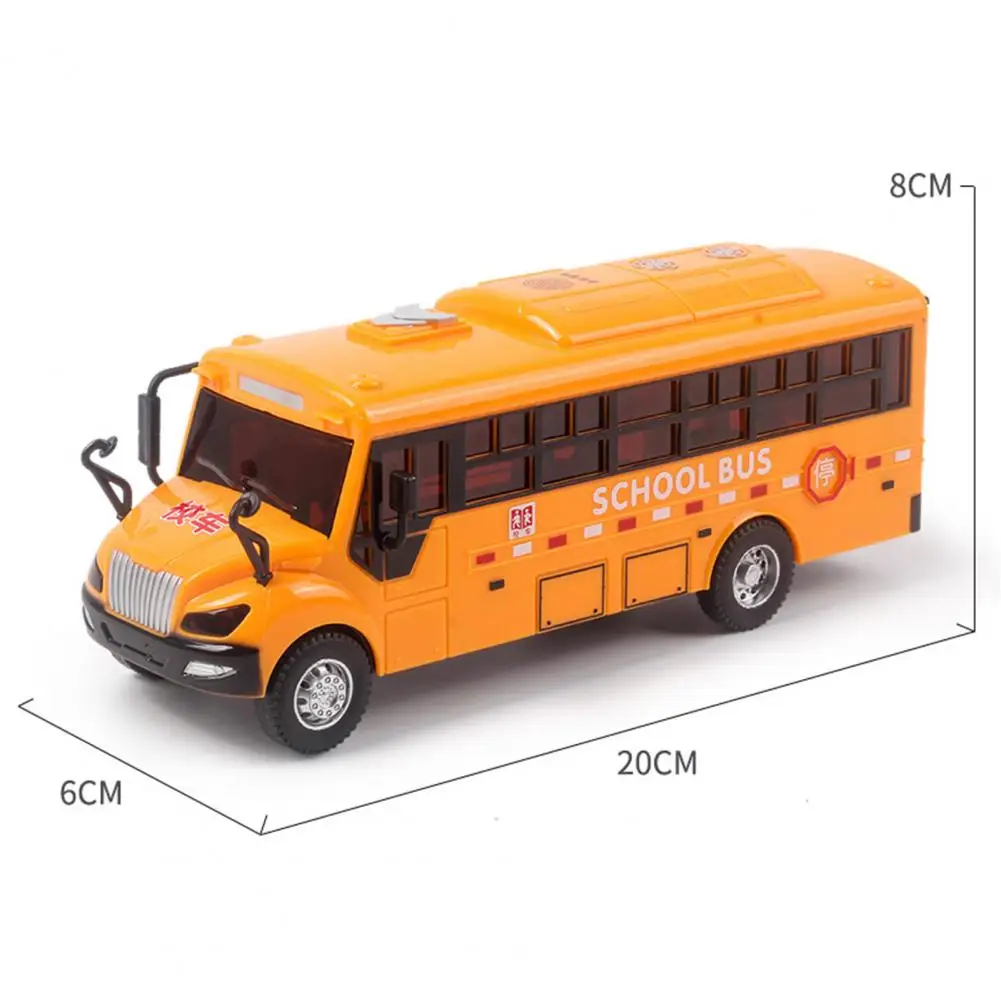 

Bus Model Sounding Bus Toy Lighting High Simulation Inertial School Bus Figurine Inertial School Bus Toy for Gift