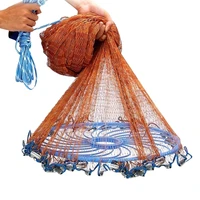 upgraded american hand cast net with flying disc easy throw fly fishing net diameter 300cm 720cm fishing network tool small mesh