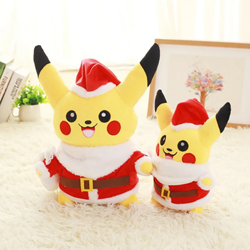 

TAKARA TOMY Pokemon Plush Doll Pokemon Stuffed Pikachu Santa Claus Toys for Kids Christmas Gifts