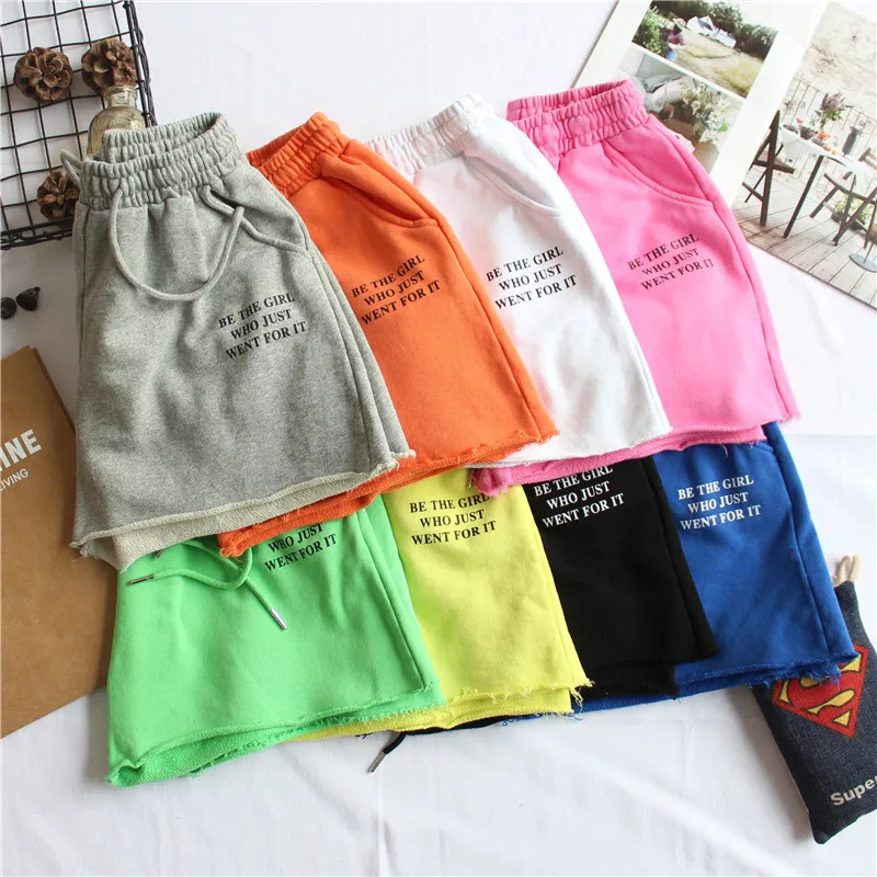 Женские хлопковые шорты с завязками летние однотонные Свободные повседневные