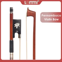 lommi master pernambuco violin bow 44 well balanced octagonal stick white horsehair w maple leaf pattern ebony frog