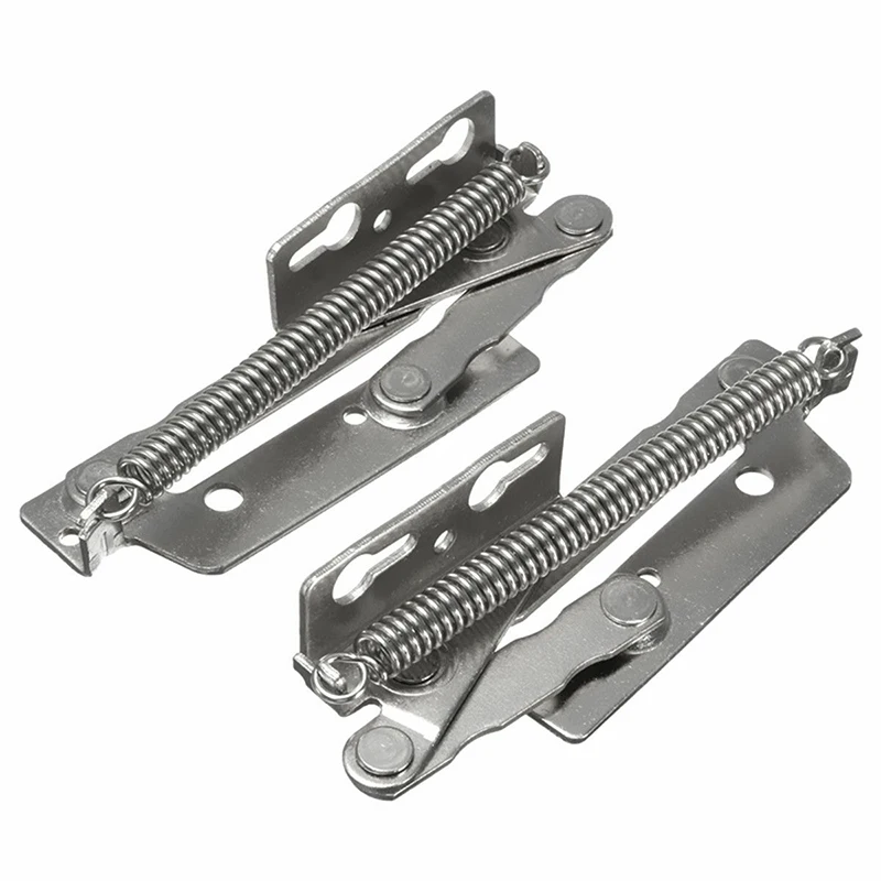 

2pcs Sprung Hinges 80 Degree Metal Door Replacement Attachment Silver Cupboard