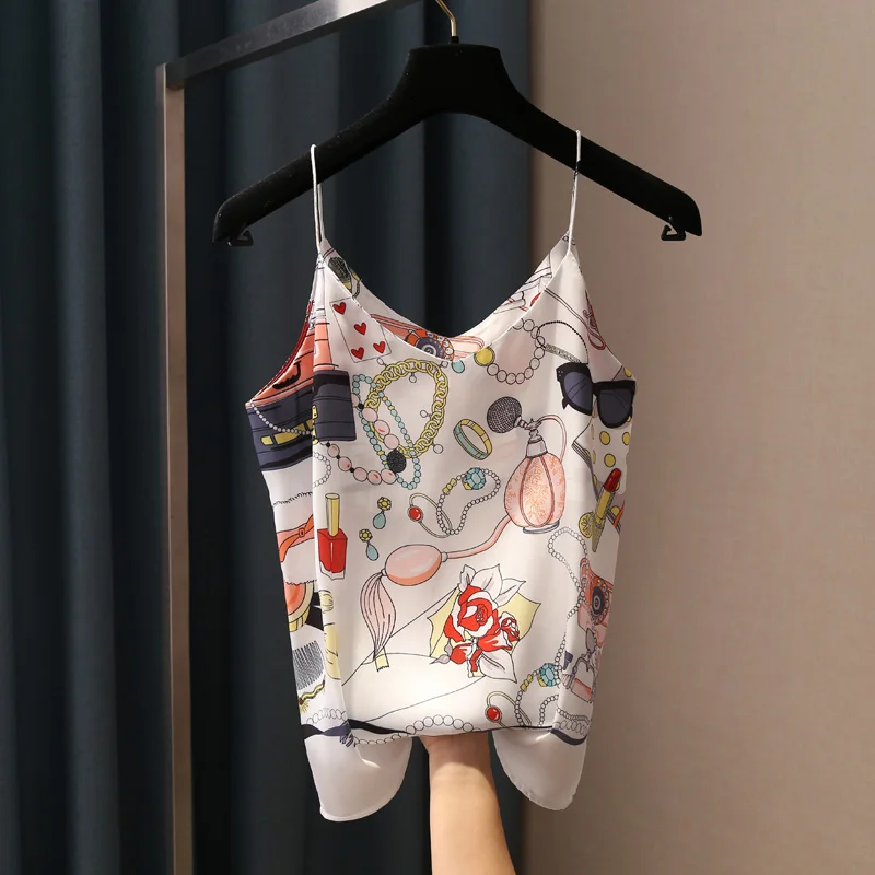 Женский топ на бретельках с V образным вырезом без рукавов|Топы| |