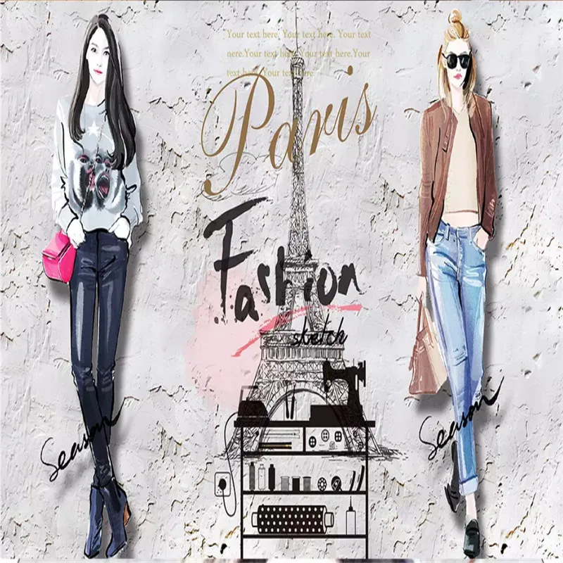 Персональный магазин одежды промышленный Декор Настенные обои 3D Париж модная