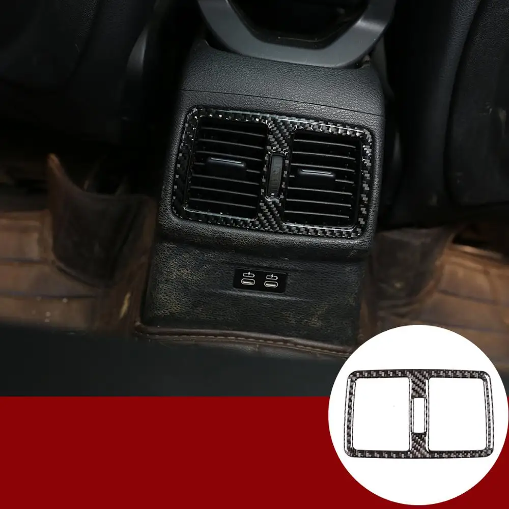 

For BMW X1 F48 2016-2019 Real Carbon Fiber 3D Sticker Rear Row Air Conditioning Vent Frame Trim car Interior Accessories